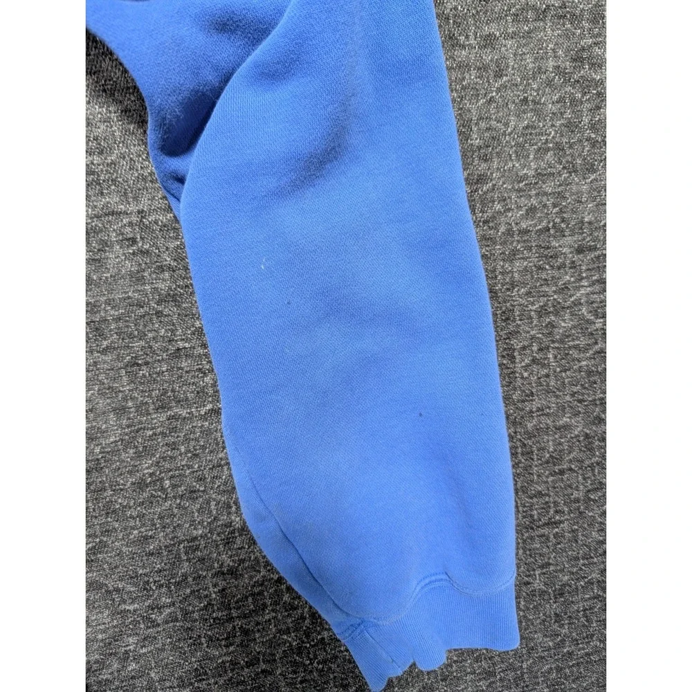 Nike Mens Blue Fleece Pullover Hoodie Embroidered Swoosh Logo Size Large 1384